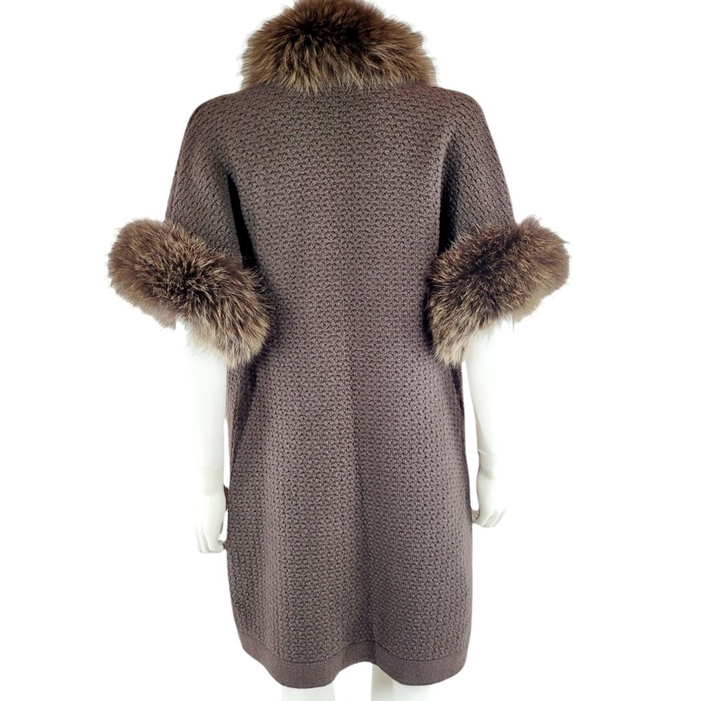 Loro Piana Baby Cashmere and Blue Frost Fox Fur Cardigan - Picture 4 of 9